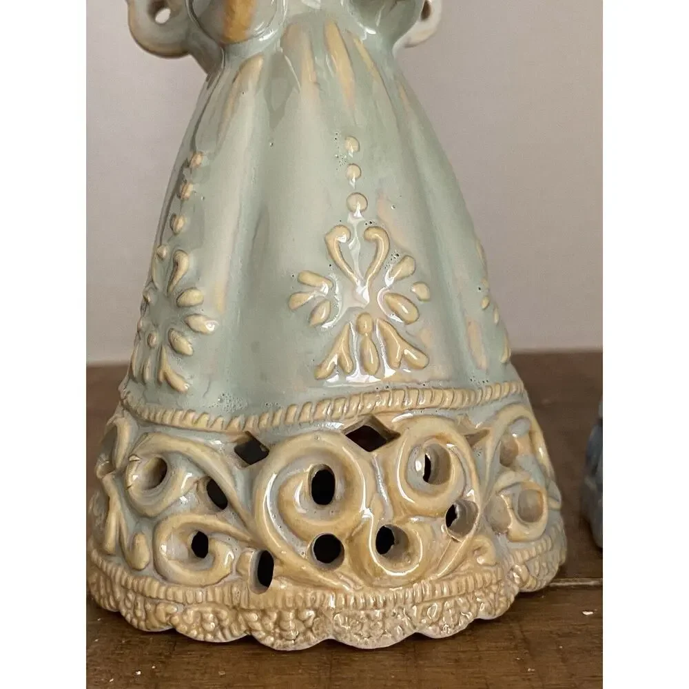 VINTAGE  1950's CERAMIC HEAVENLY ANGEL BELLS - Set of 2 - 5‎ 1/2